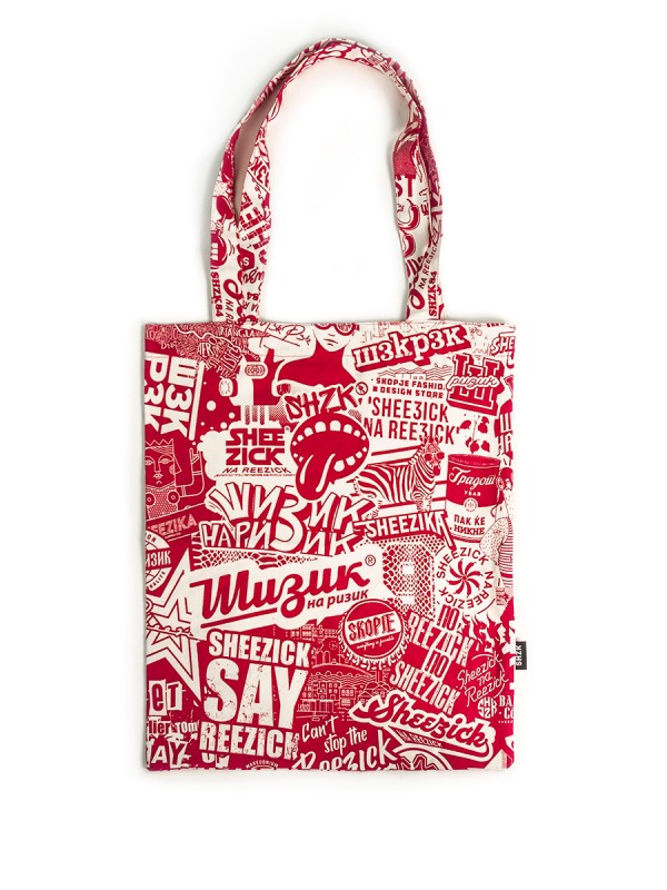 Red pattern, tote bag