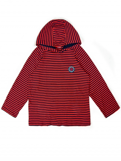 Pepper Sun Stripes, light-weight hoodie /red/navy/
