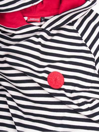 Pepper Sun Stripes, light-weight hoodie /black/white/