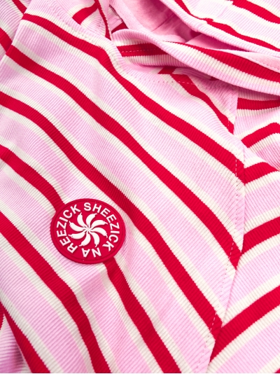 Pepper Sun Stripes, light-weight hoodie /pink/red/