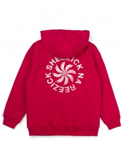 Pepper Sun, red zip hoodie