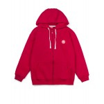 Pepper Sun, red zip hoodie