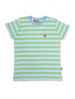 Green/Baby-blue Stripes, women's t-shirt