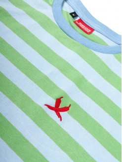 Green/Baby-blue Stripes, women's t-shirt