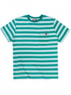 Big Green Stripes, men's pocket t-shirt