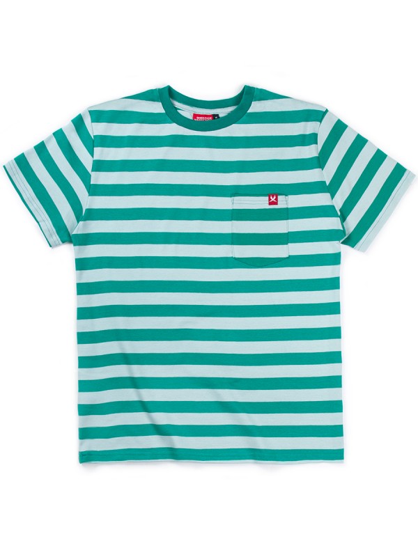 Big Green Stripes, men's pocket t-shirt