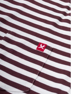 Brown/White Stripes, women's pocket t-shirt