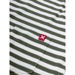 Olive/White Stripes, pocket t-shirt