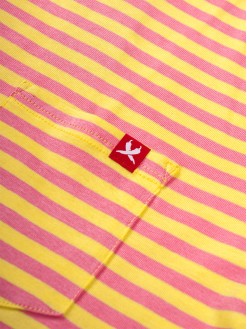 Yellow/Pink Stripes, pocket t-shirt