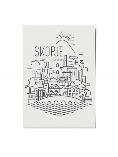 Skopje Panorama, postcard