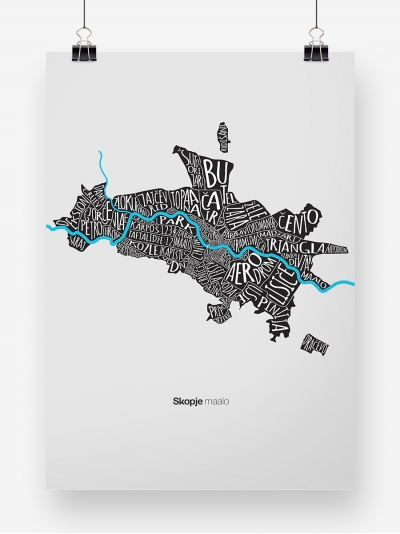 Skopje maalo white, B2 poster