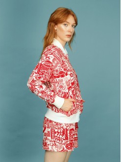 Red Pattern, bomber track top