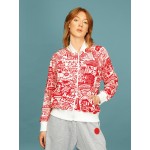 Red pattern, bomber track top