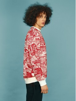 Red pattern, sweatshirt