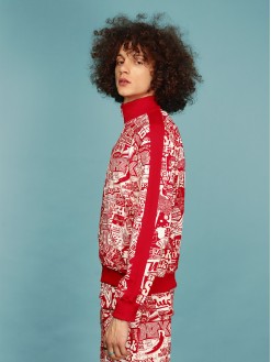 Red pattern, tracksuit top