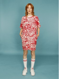 Red pattern, dress