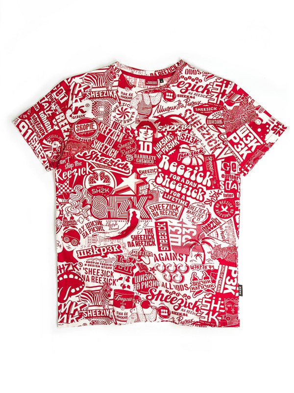Red pattern, men's t-shirt