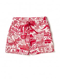 Red pattern, women's shorts