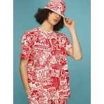 Red pattern, men's t-shirt