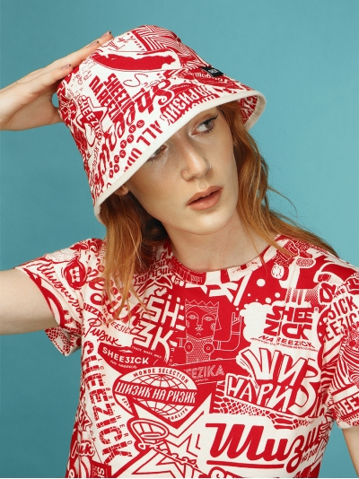 Red pattern, women's t-shirt