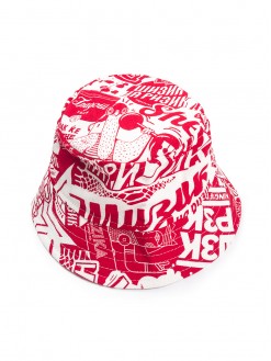 Red pattern, bucket hat