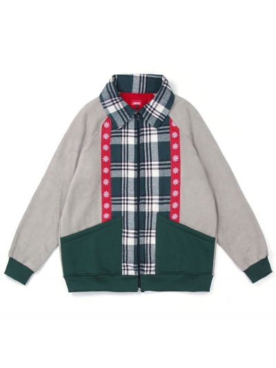 Pepper Sun Patchwork, men's mixed fabrics jacket / green