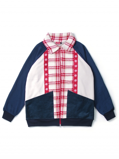 Pepper Sun Patchwork, men's mixed fabrics jacket / navy