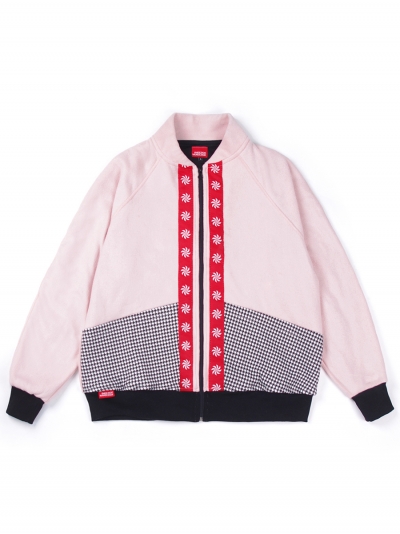 Pepper Sun Patchwork, women's mixed fabrics jacket / pink