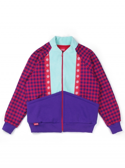 Pepper Sun Patchwork, women's mixed fabrics jacket / purple