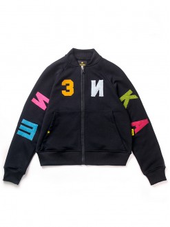 Sheezika, black bomber track top