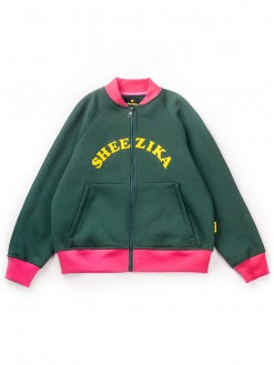 Sheezika, green bomber track top