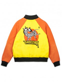 Zebra, bomber track top