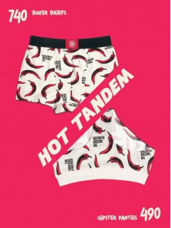 TANDEM HOT / men's boxers + women's hipster slips