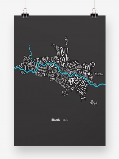 Skopje maalo black, B2 poster