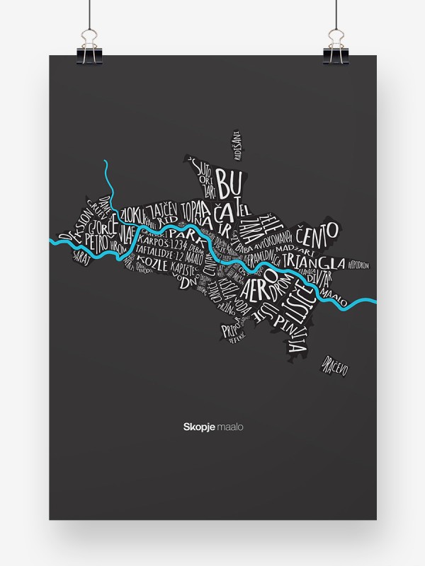 Skopje maalo black, poster