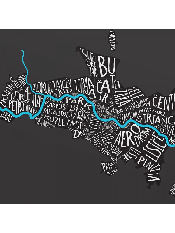 Skopje maalo black, B2 poster